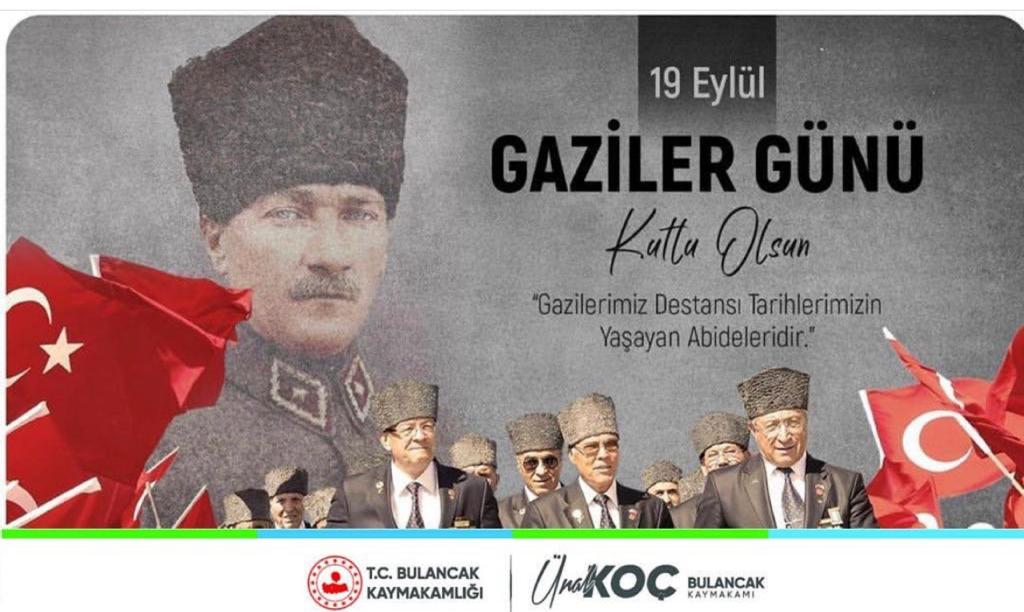 19 Eylül Gaziler Günü Kutlu Olsun.